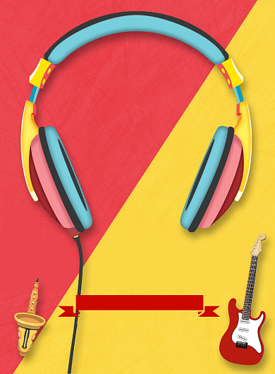 混色简约音乐社团招新广告印刷海报模板背景