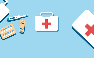 医院简约蓝色个人名片背景