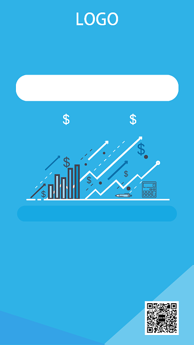 简约金融理财手机海报背景