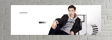 服饰焕新男装灰墙简约海报背景