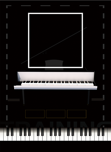简约钢琴培训招生宣传海报背景