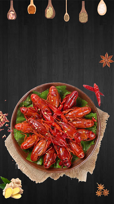香辣小龙虾宣传海报背景