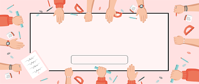 粉色简约手绘职场招聘公众号首图背景