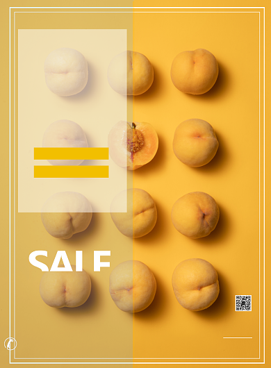 新鲜水果黄桃促销印刷海报背景