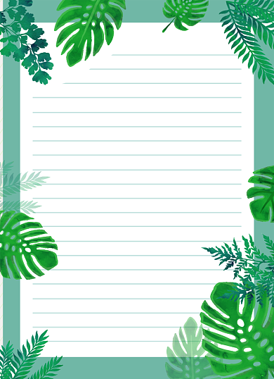 绿色小清新唯美信纸背景