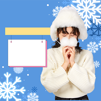 蓝色白色保暖秋季毛衣上新直通车背景