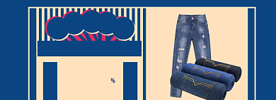 经典男裤海报banner背景