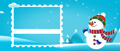 节气小雪雪人手绘手机首图背景