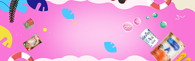 粉色卡通淘宝banner背景