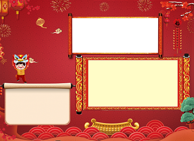 中国红烟花小年小报背景