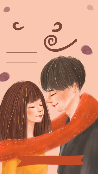 浪漫七夕情人节插画促销海报背景