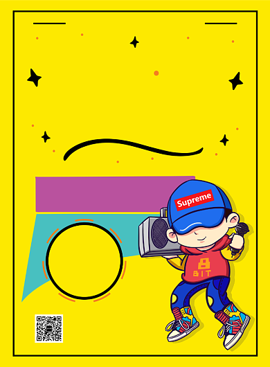 漫画风手绘招聘音乐人纳新宣传广告海报背景