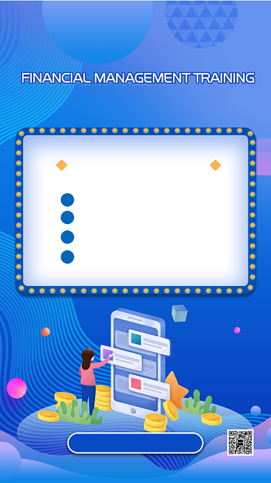 蓝色扁平金融理财培训宣传手机海报背景
