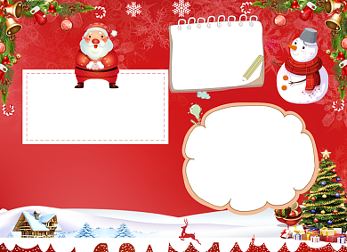 红色圣诞节圣诞树小报背景