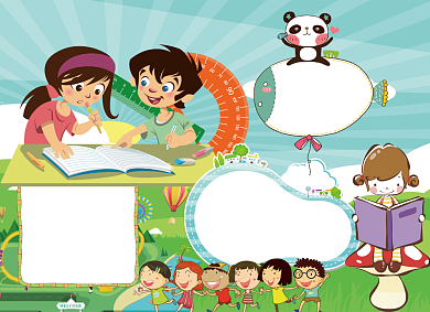 生活中的数学创意卡通儿童小报背景