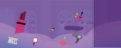 紫色美妆代金券50元背景