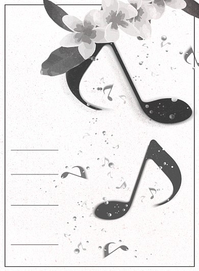 弦律古典音乐会宣传唯美黑白音符印刷海报背景