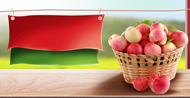 清新双十二水果优惠电商海报背景