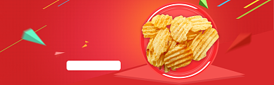 红色膨化食品薯片秒杀banner背景