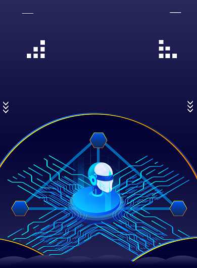 蓝色商务人工智能印刷海报背景