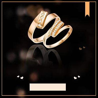 情侣对戒饰品主图直通车模板设计背景