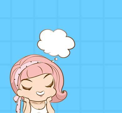 可爱姑娘蓝色手绘卡通美朋友圈封面背景