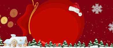 红色节日圣诞节圣诞派礼公众号首图背景
