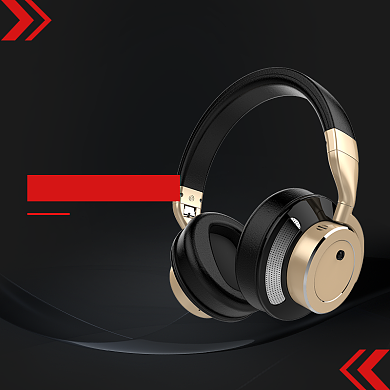 黑色红色金色炫酷无线蓝牙耳机直通车背景