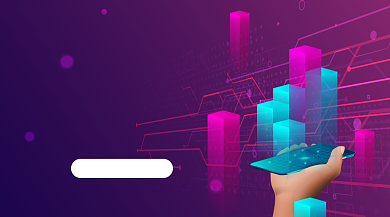 紫色线路抽象电子科技手机海报背景