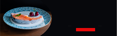 红黑冰鲜海鲜三文鱼促销banner背景