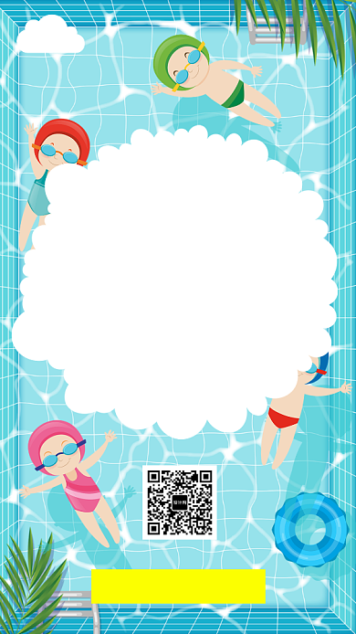 婴幼儿游泳培训开课手机海报背景
