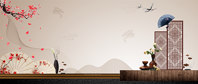 高雅文艺新中式房地产广告微信公众号素材图片背景