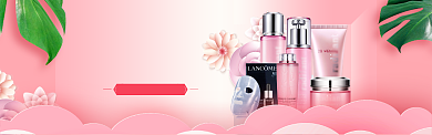 初春焕新美白护肤淘宝banner背景