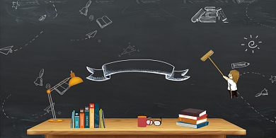 创意开学季促销热卖活动展板背景