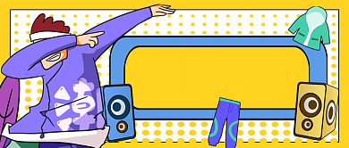 潮衣搭配手绘手机首图背景