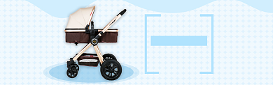 蓝色母婴婴儿车促销banner背景
