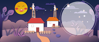 中秋佳节插画公众号首图背景