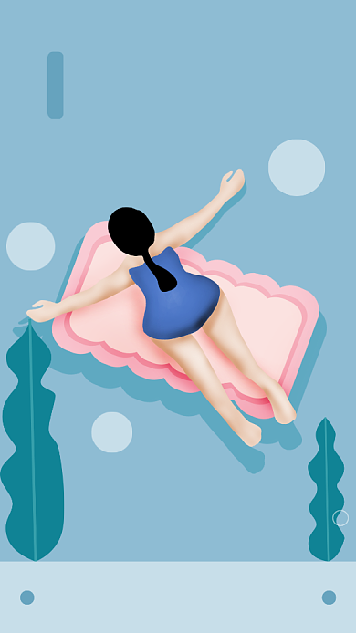 简约风游泳去吧夏日游泳海报背景