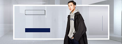 服饰焕新男装灰色简约上新海报背景