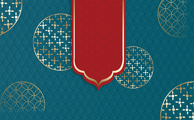 中国风装饰花纹商务名片背景