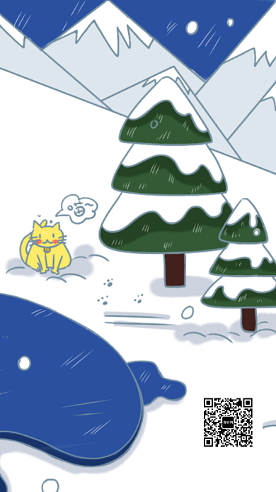 简约卡通大雪手机海报背景