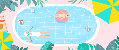 清新卡通手绘夏季大暑促销广告微信公众号素材图片背景