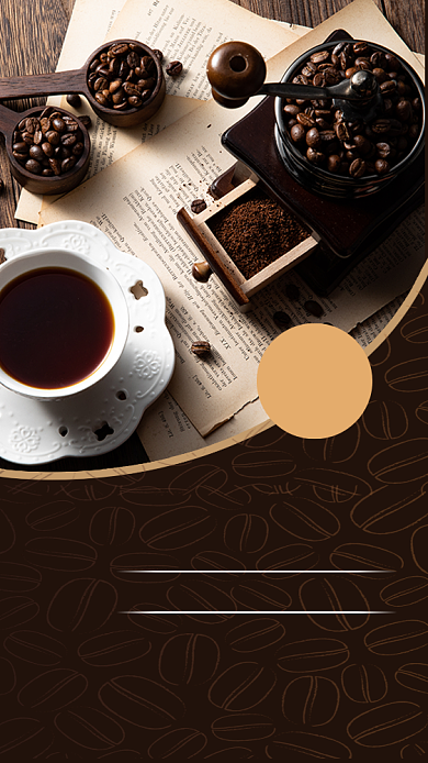 咖啡卡布奇诺饮品宣传促销海报背景