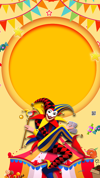 愚人节卡通促销微信公众号首图海报背景