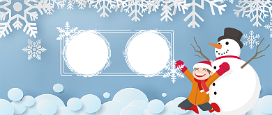 大雪时节卡通手绘手机首图背景