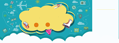 滑雪旅行户外用品优惠券卡通海报背景