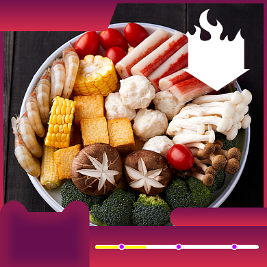 紫红色食材年货节火锅材料直通车背景