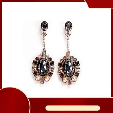 年货节双十二红黄色珠宝配饰促销直通车主图背景