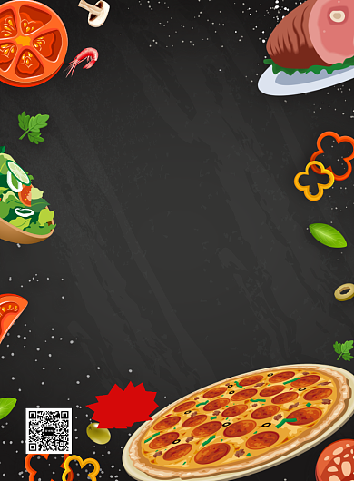 简约创意美味披萨美食海报背景