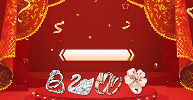 红色火拼淘抢购首饰促销电商海报背景